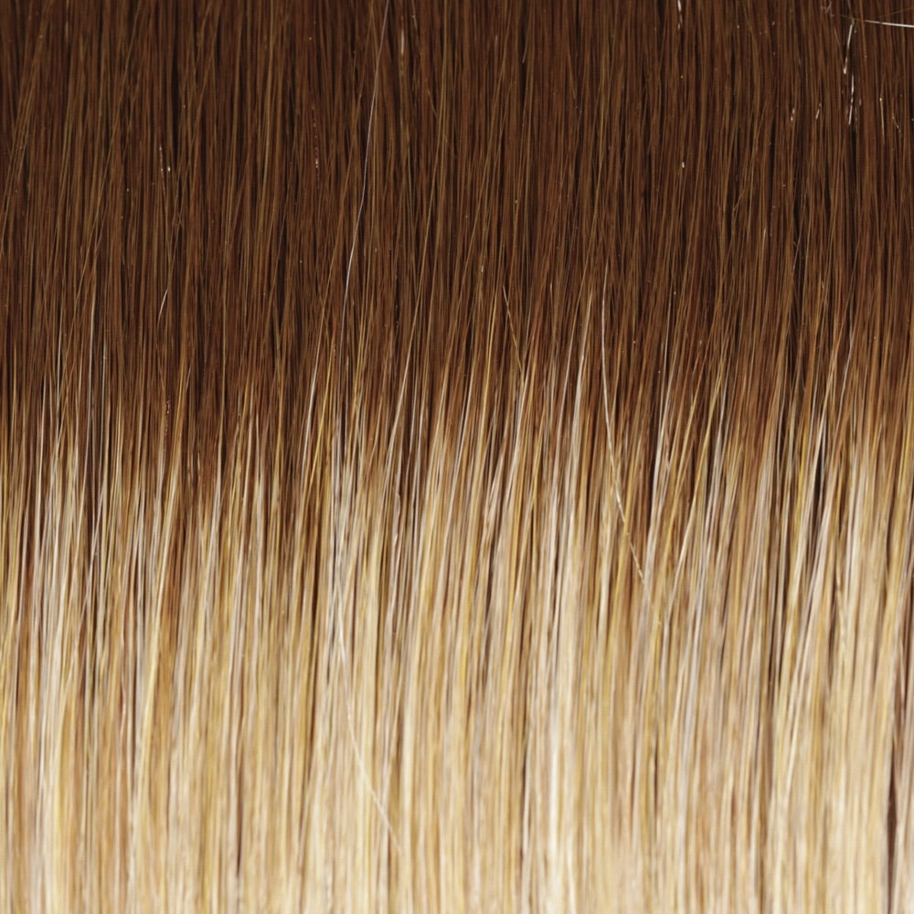 14-26-r10 red blonde with gold blonde highlights and light brown roots