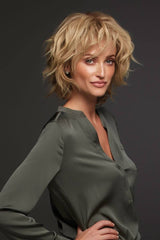 12FS8 Medium Natural Gold Blonde, Light Gold Blonde, Pale Natural Blonde Blend, Shaded with Dark Brown