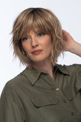 RH12/26RT4 light brown with chunky golden blonde highlights and dark brown roots