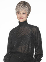 52/38/49/R8 3 tones of Grey Blended with Dark Brown roots
