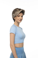 52/38/49/R8 3 tones of Grey blended with Dark Brown roots