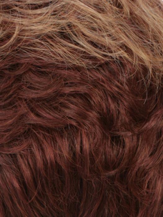 r33lf24 dark auburn lightened to gold blonde at front