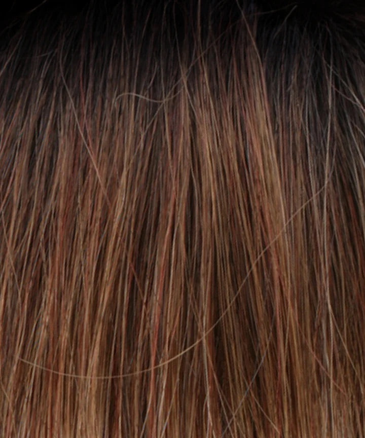 rt330rt4 medium auburn tipped with dark auburn dark brown roots