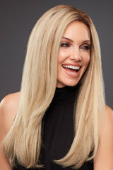 12FS8 Medium Natural Gold Blonde, Light Gold Blonde, Pale Natural Blonde Blend, Shaded with Dark Brown