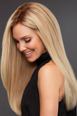 12FS8 Medium Natural Gold Blonde, Light Gold Blonde, Pale Natural Blonde Blend, Shaded with Dark Brown