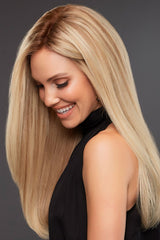 12FS8 Medium Natural Gold Blonde, Light Gold Blonde, Pale Natural Blonde Blend, Shaded with Dark Brown