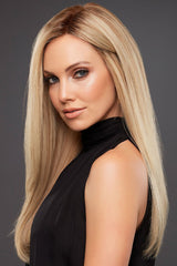 12FS8 Medium Natural Gold Blonde, Light Gold Blonde, Pale Natural Blonde Blend, Shaded with Dark Brown