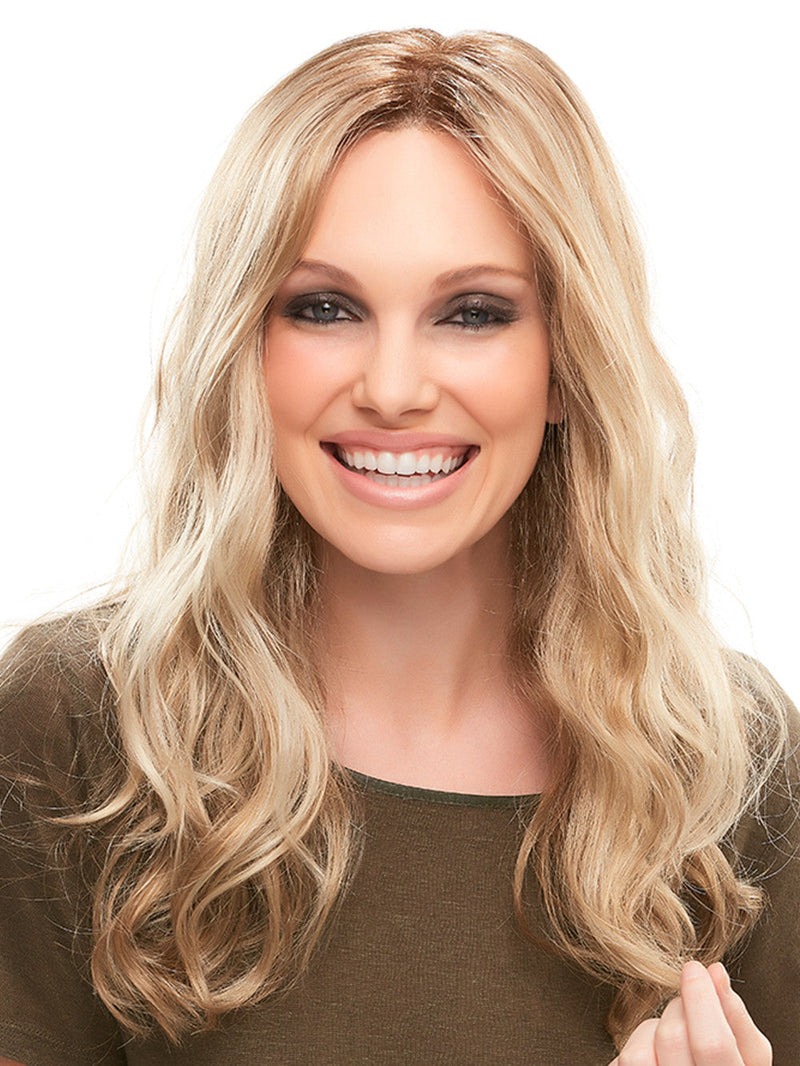 12FS8 Medium Natural Gold Blonde, Light Gold Blonde, Pale Natural Blonde Blend, Shaded with Dark Brown