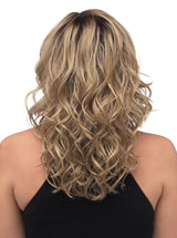 RH12/26RT4 | Light Brown with Chunky Golden Blonde Highlights and Dark Brown Roots