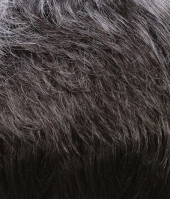 R344LF58 Dark Brown and Off-Black Gray Lightening to Off-White Mix in Front