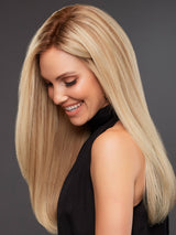 12FS8 Medium Natural Gold Blonde, Light Gold Blonde, Pale Natural Blonde Blend, Shaded with Dark Brown