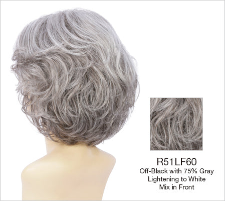 r51lf60 off black 75% grey lightening to gold blonde mix at front